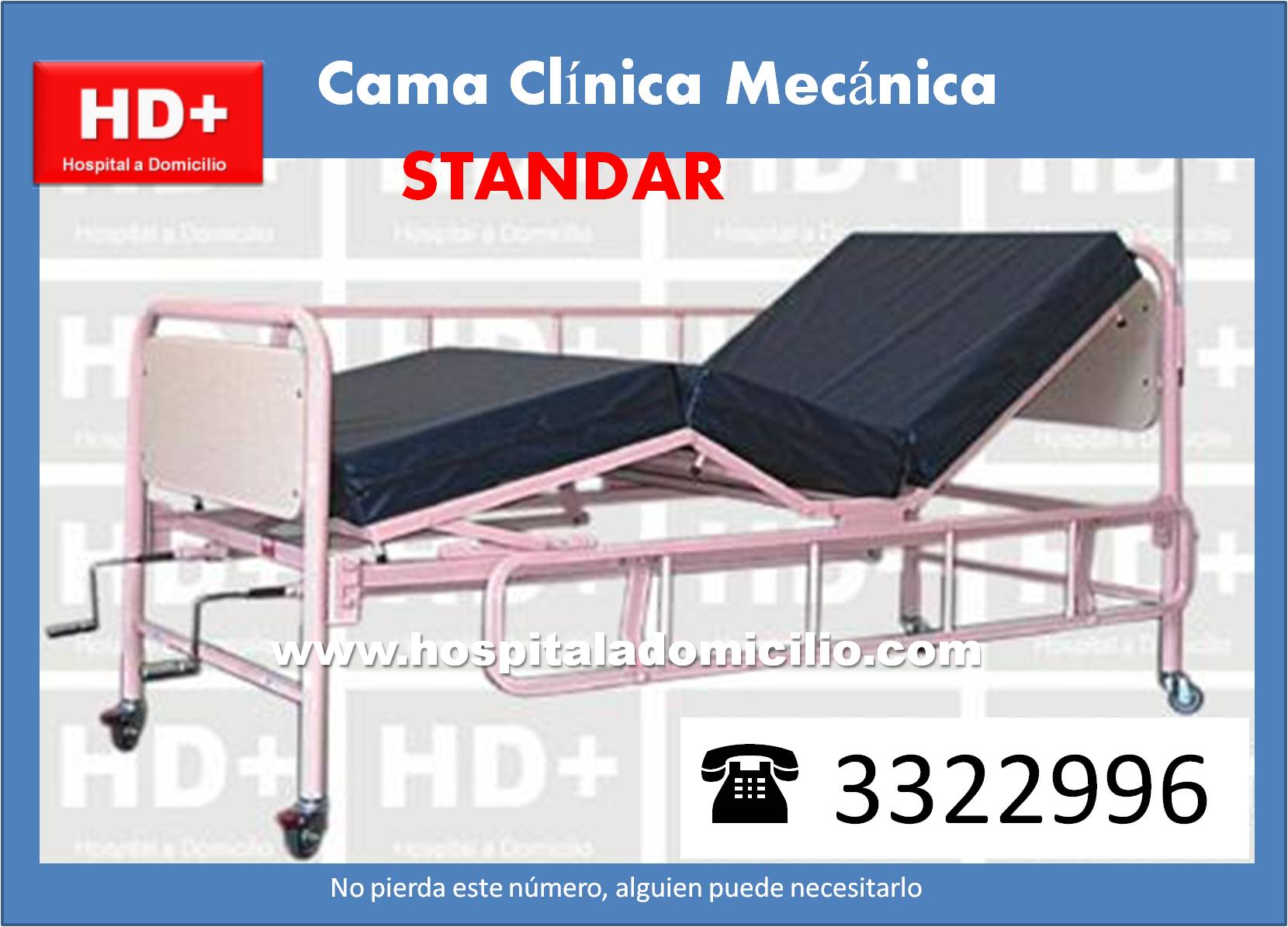 Cama Clínica Mecánica CPB  ALQUILER o VENTA